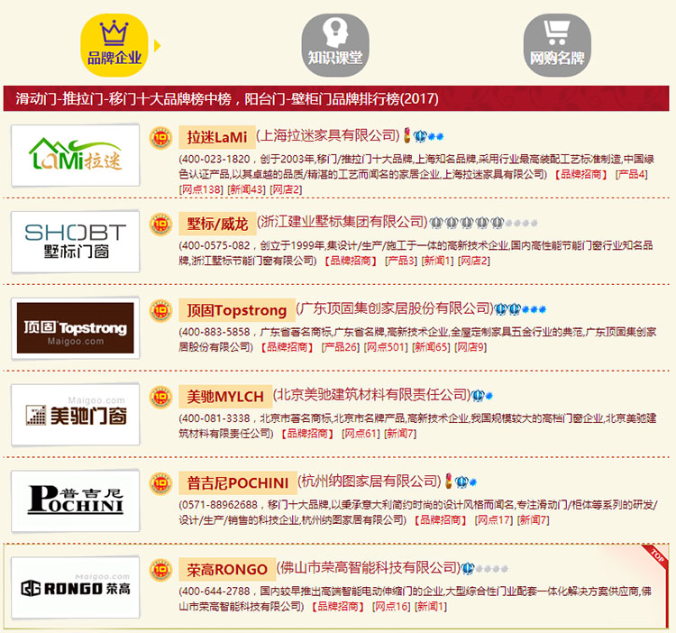 拉迷推拉門(mén)十大品牌